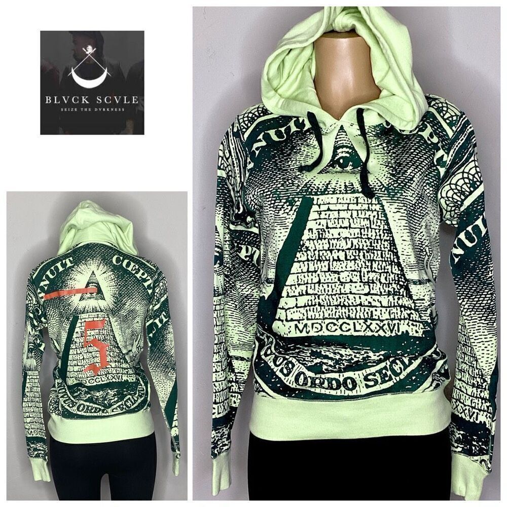 New. Black Scale All Over Print Money Pyramid Seal. Small. Retails $129